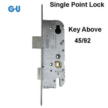 G-U UNICORN 45/92 SINGLE POINT MORTISE LOCK (SPL) NEW BREED KEY ABOVE HANDLE - SS